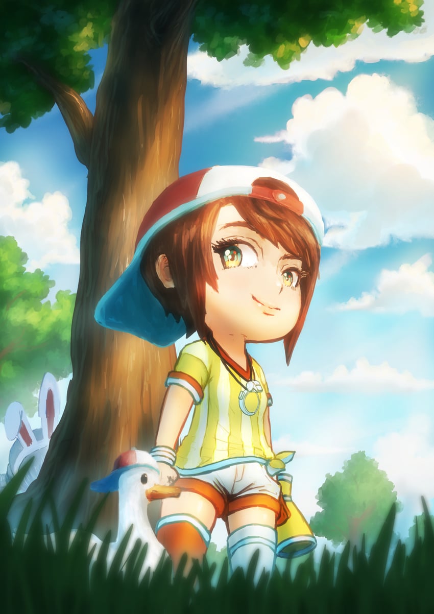 oozora subaru and subaru duck (hololive) drawn by santoni