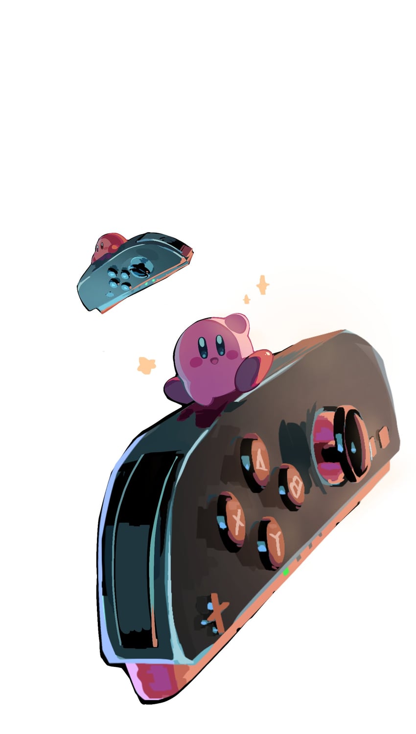 kirby and waddle dee (kirby and 1 more) drawn by mikanbananala