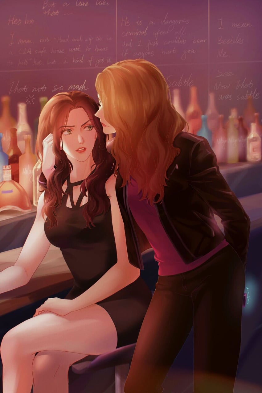 sameen shaw and root (person of interest) drawn by lunorafc