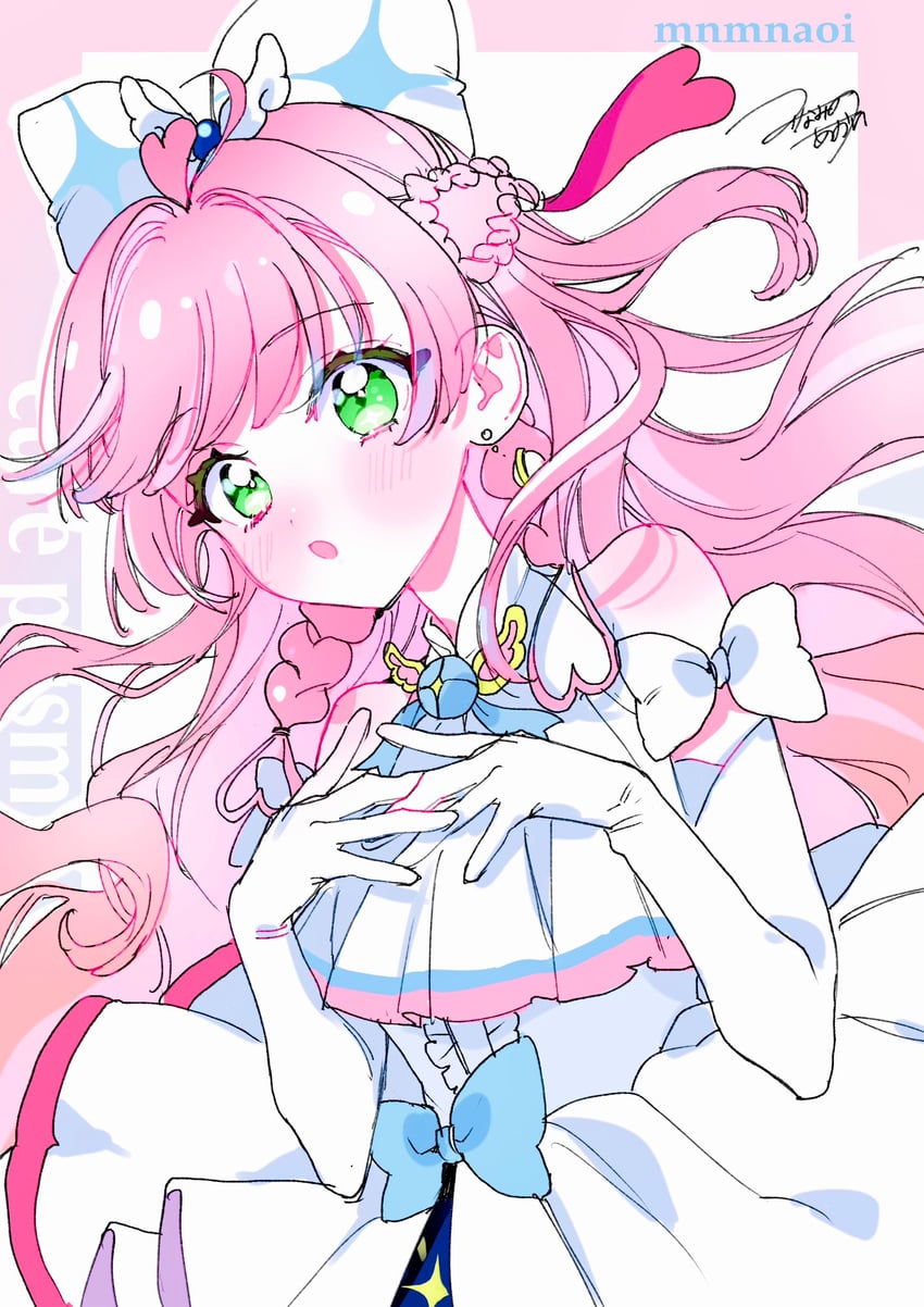 nijigaoka mashiro and cure prism (precure and 1 more) drawn by mikan_(mikataaaa)