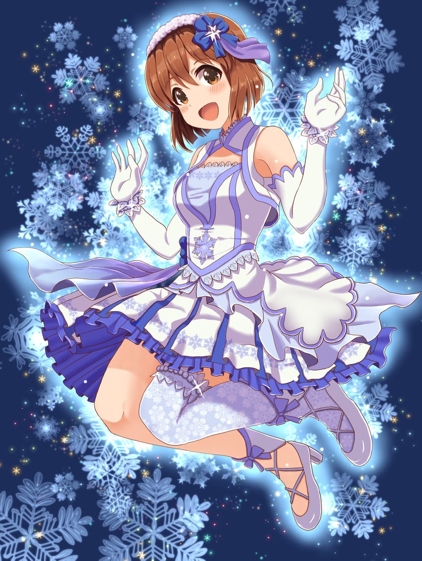hagiwara yukiho (idolmaster and 2 more) drawn by mimikaki_(men_bow)