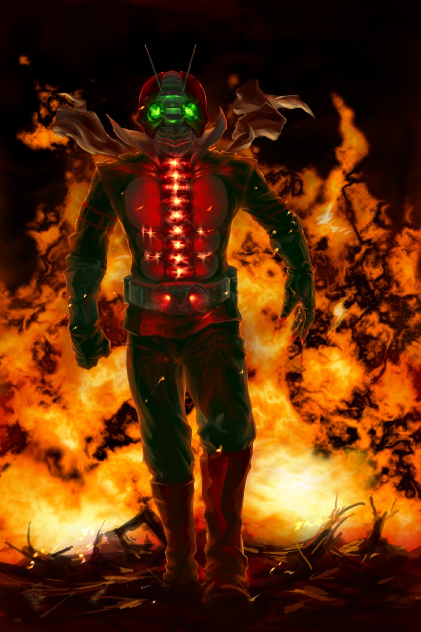 kamen rider v3 (kamen rider and 1 more) drawn by guts_(artist)