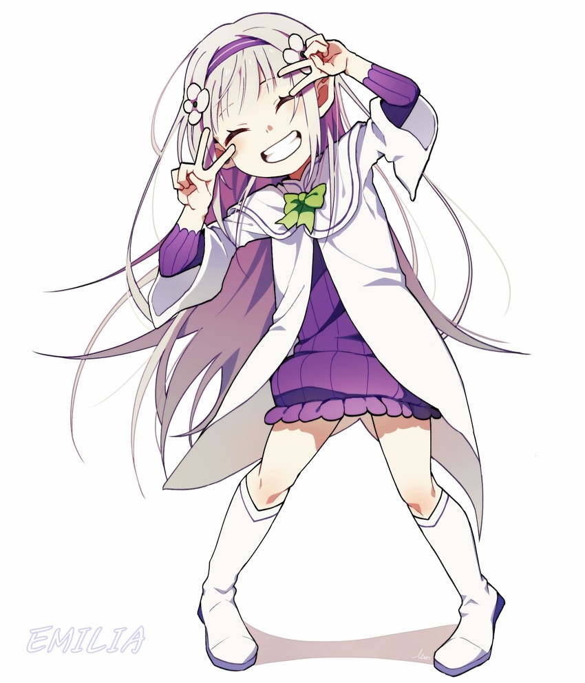 emilia (re:zero kara hajimeru isekai seikatsu) drawn by aim_re0