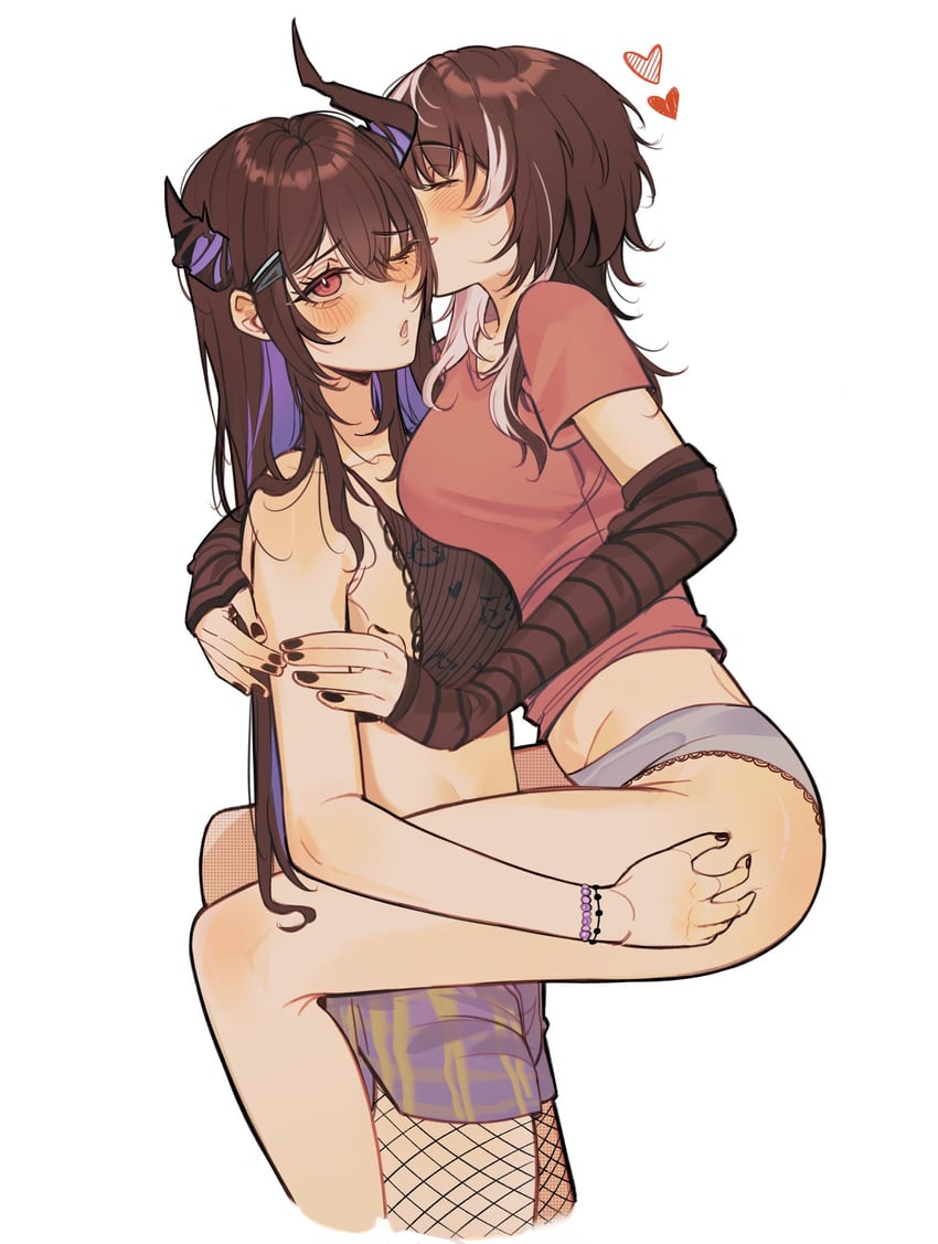 shiori novella and nerissa ravencroft (hololive and 1 more) drawn by amlichan