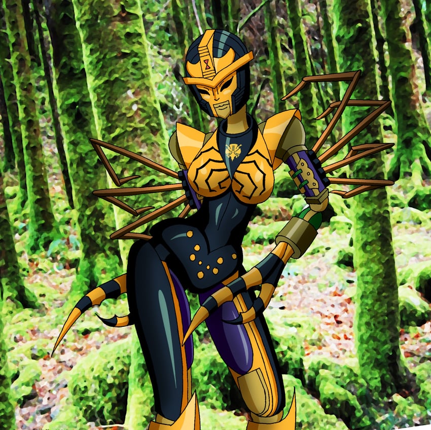 blackarachnia (transformers and 1 more) drawn by nicklunatique