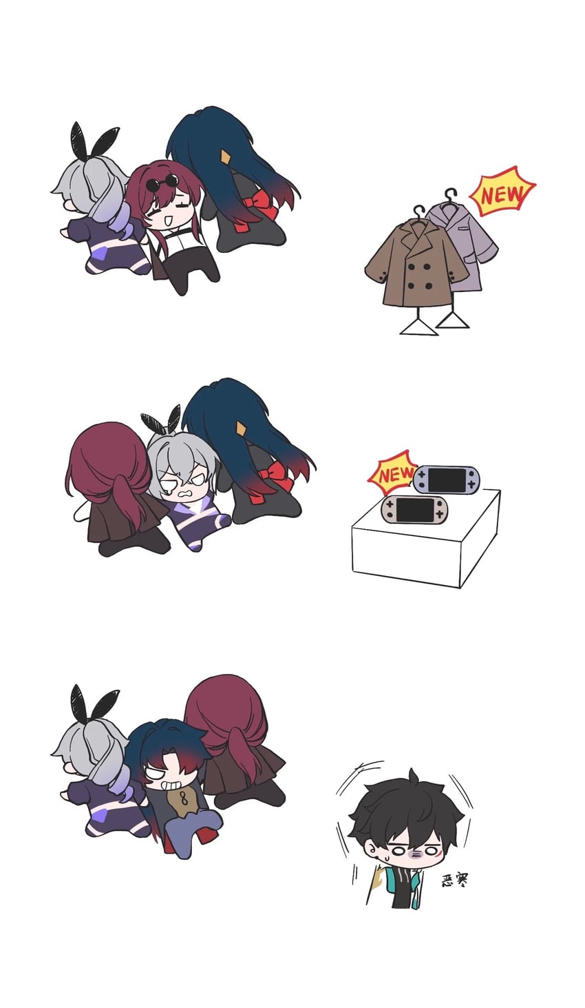 kafka, silver wolf, dan heng, and blade (honkai and 1 more) drawn by fei_jifeng0808