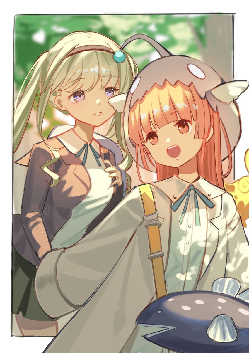 murohushi risa and mizuhara aina (heaven burns red) drawn by kr_woyue