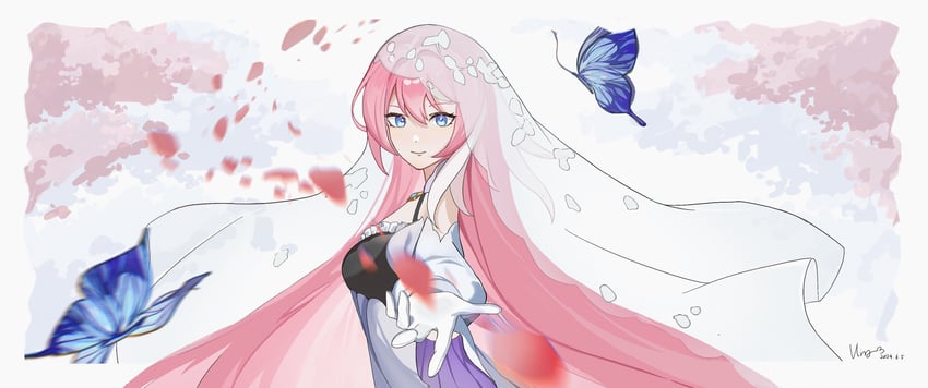 elysia (honkai and 1 more) drawn by v_(v726244417)