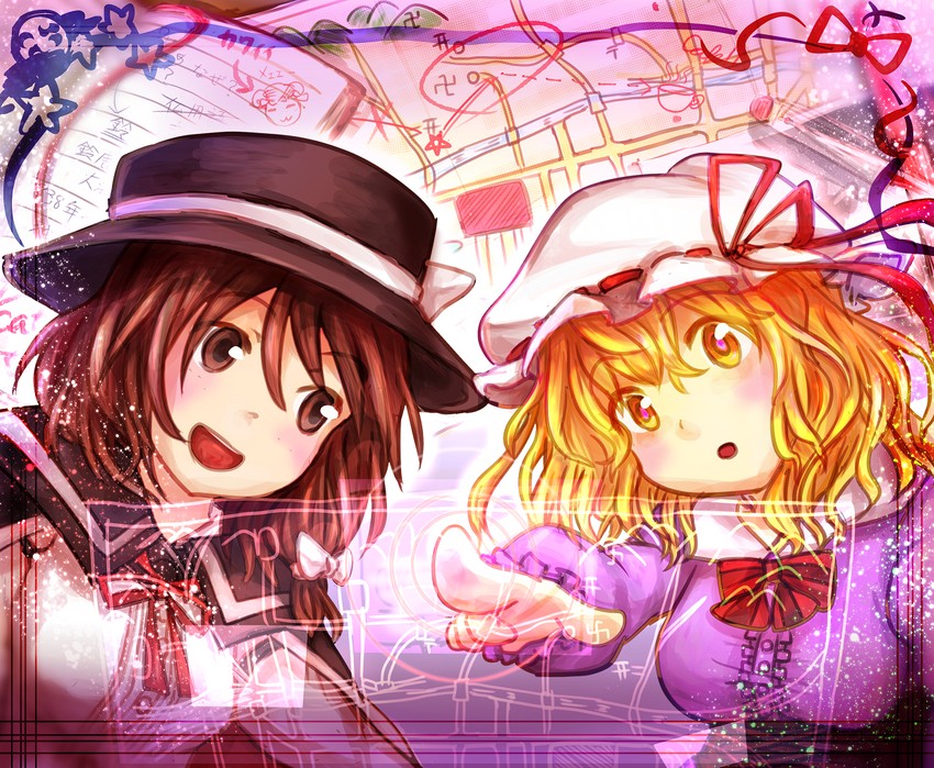 usami renko and maribel hearn (touhou) drawn by minus_(sr_mineka)