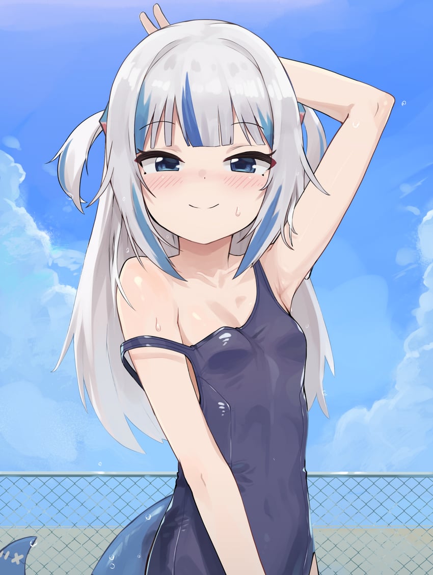 gawr gura (hololive and 1 more) drawn by woogi_(duguddnr)