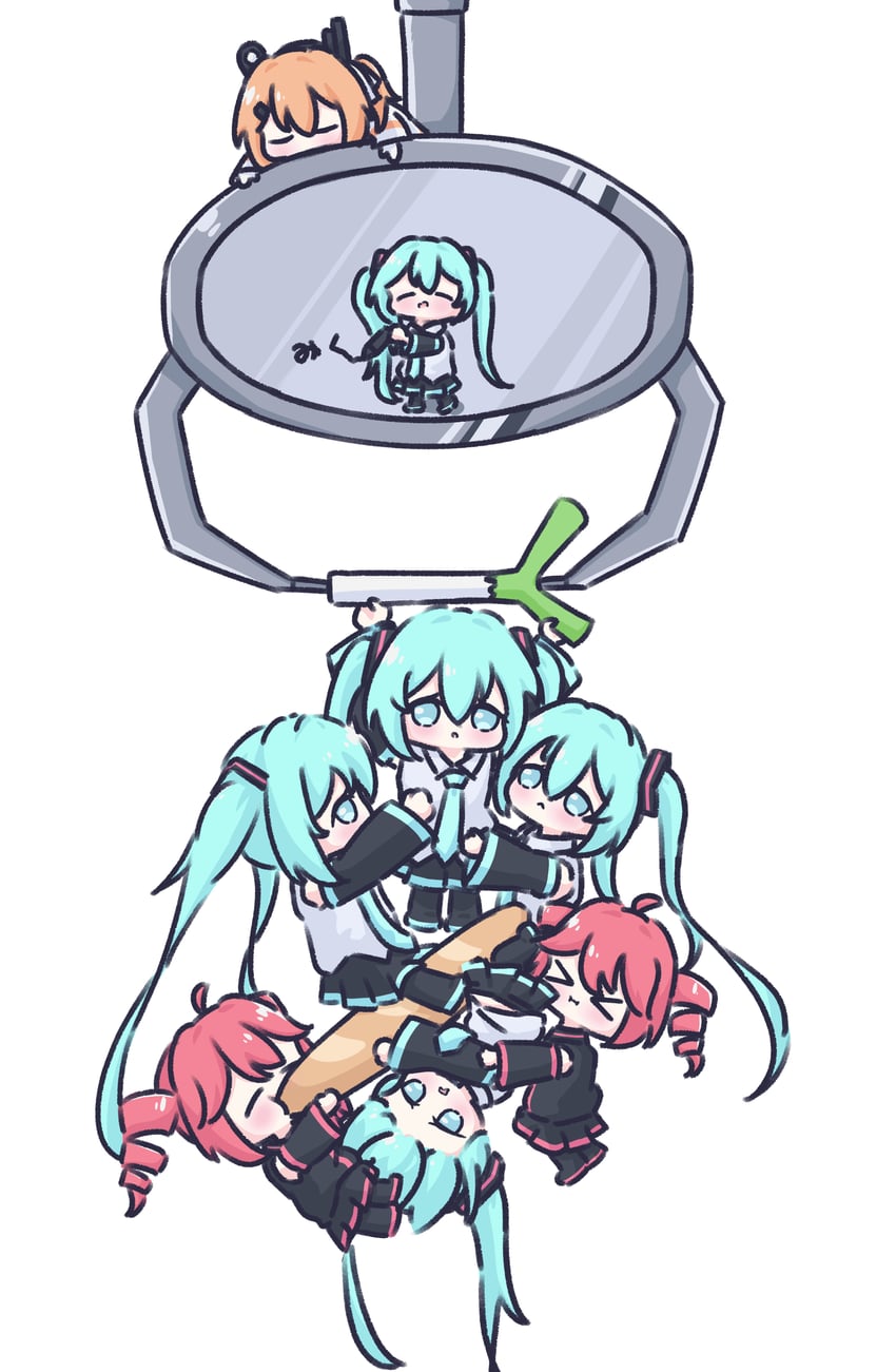 hatsune miku, kasane teto, and adachi rei (vocaloid and 2 more) drawn by cott_(cott_5)