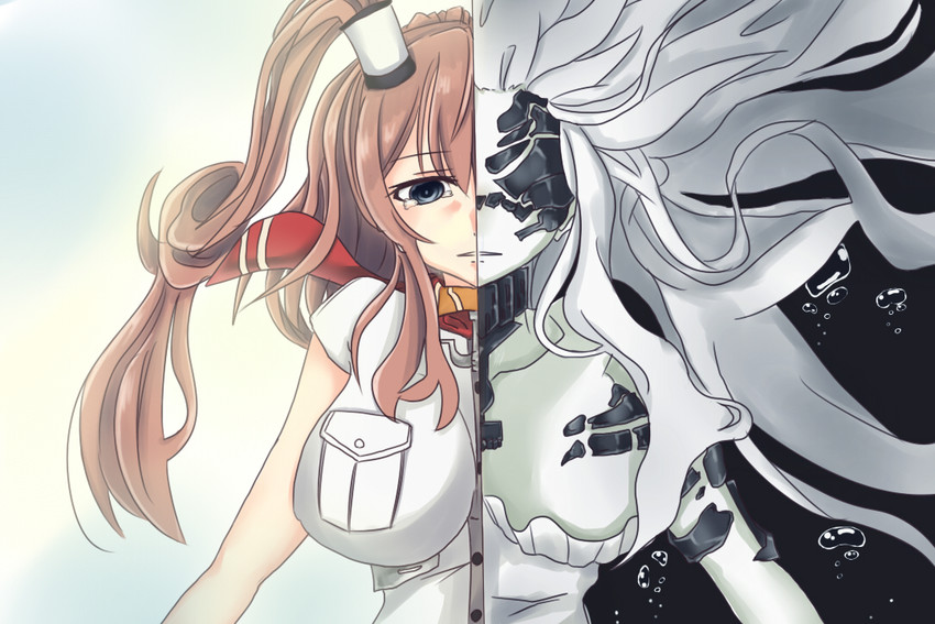 saratoga and abyssal jellyfish princess (kantai collection) drawn by amagami_chisato