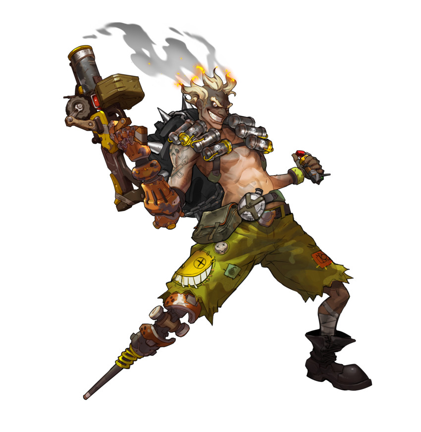 junkrat (overwatch and 1 more) drawn by arnold_tsang