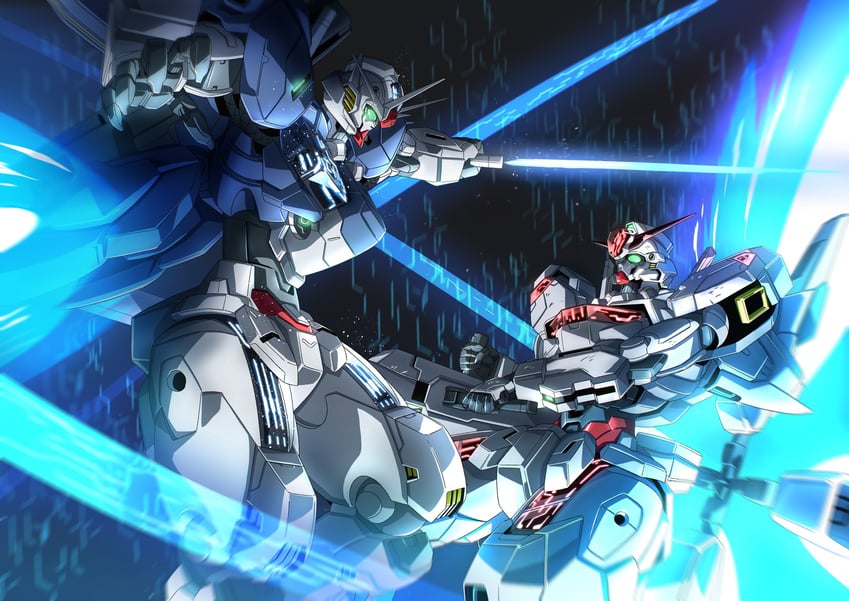 gundam calibarn and gundam aerial rebuild (gundam and 1 more) drawn by tyuuboutyauyo