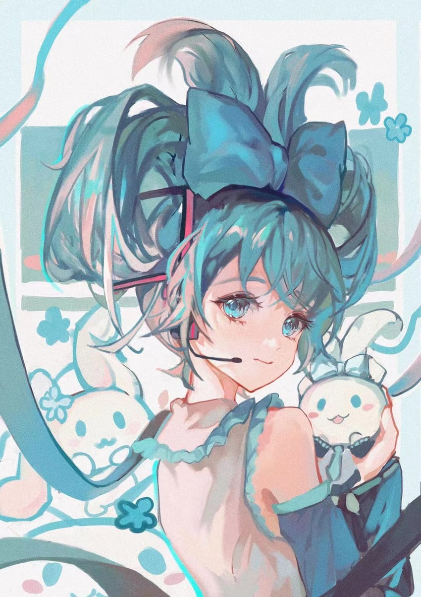 hatsune miku, cinnamoroll, and cinnamiku (vocaloid and 2 more) drawn by blinklikeer