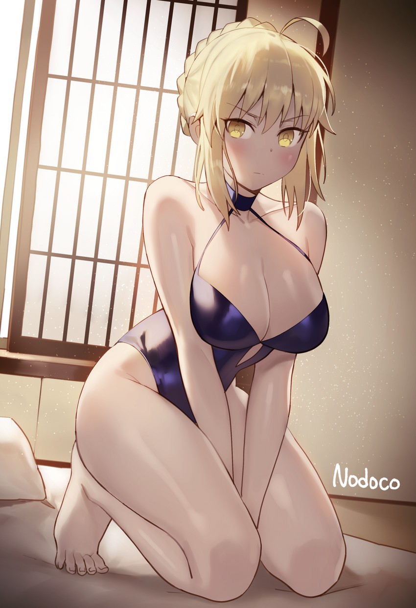 artoria pendragon and saber alter (fate and 1 more) drawn by nodoco