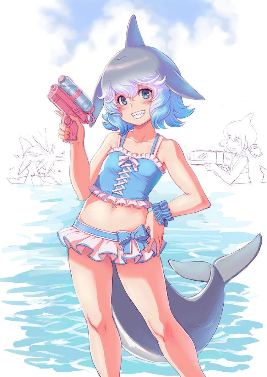 common dolphin and common bottlenose dolphin (kemono friends) drawn by kosai_takayuki