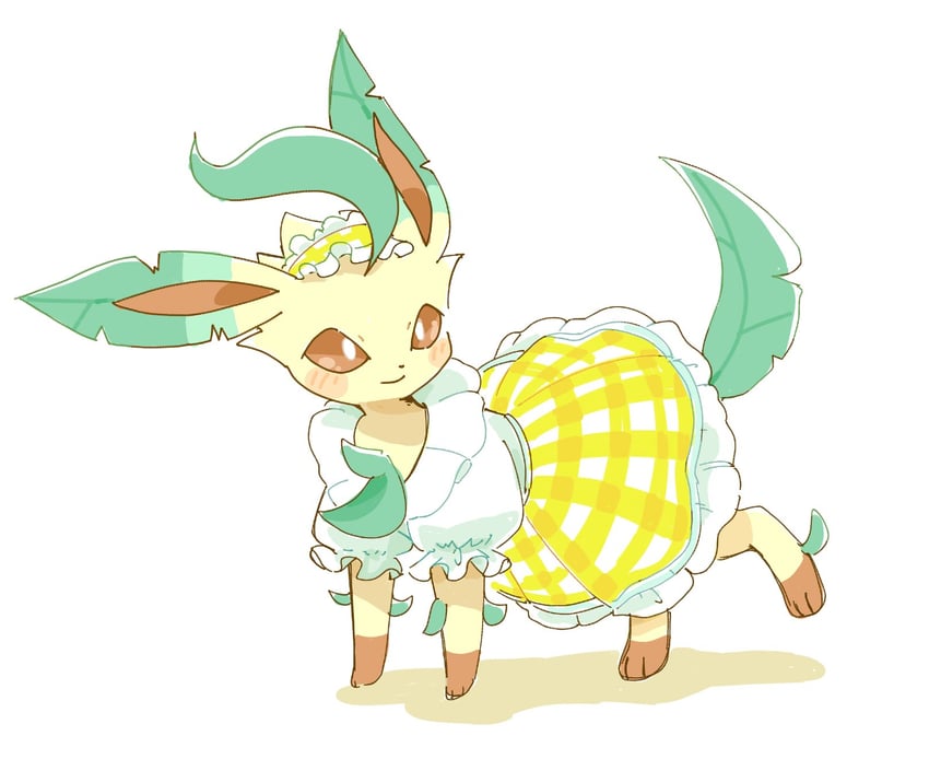 leafeon (pokemon and 1 more) drawn by koke_ojisan