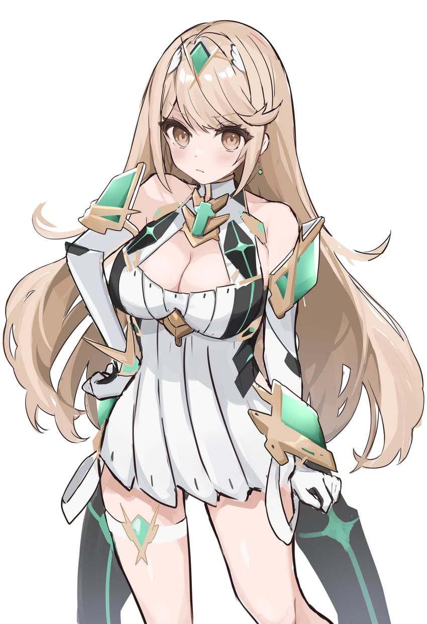 mythra (xenoblade chronicles and 1 more) drawn by etoria