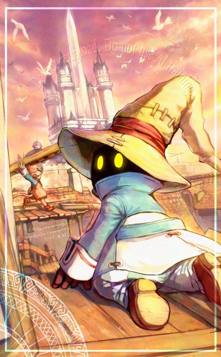 black mage, vivi ornitier, and puck (final fantasy and 1 more) drawn by akatamanegi_ill