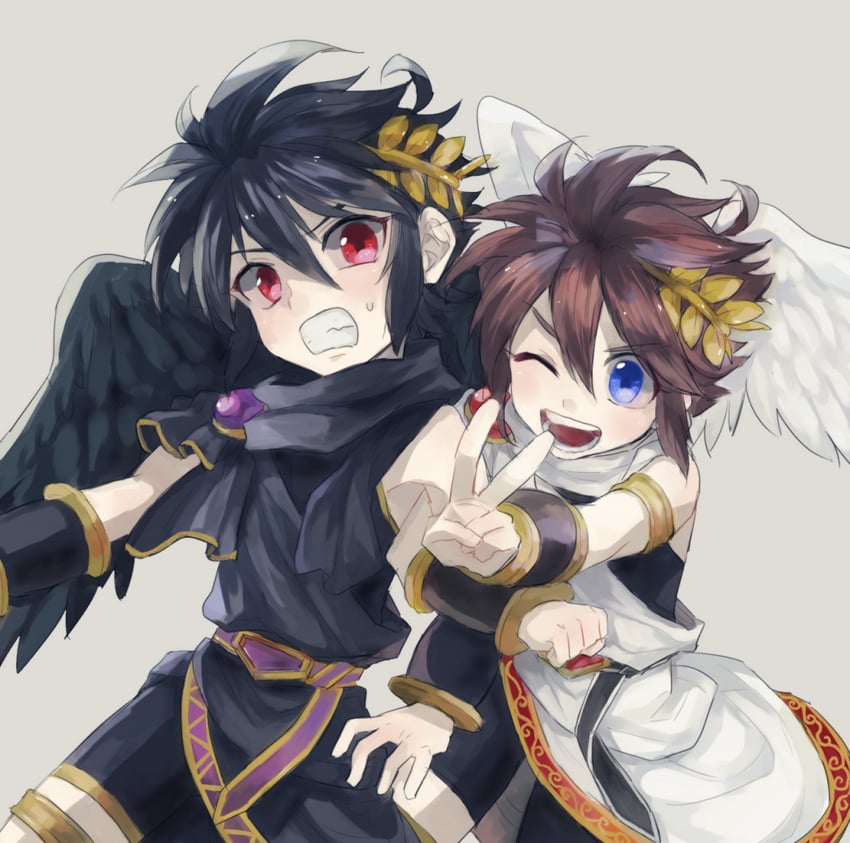 pit and dark pit (kid icarus and 1 more) drawn by yutapo
