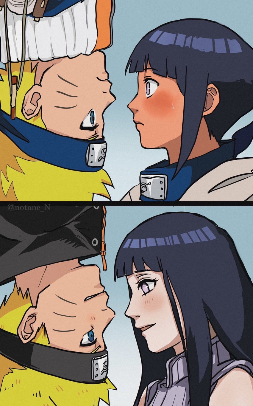 uzumaki naruto and hyuuga hinata (naruto and 1 more) drawn by notane_n