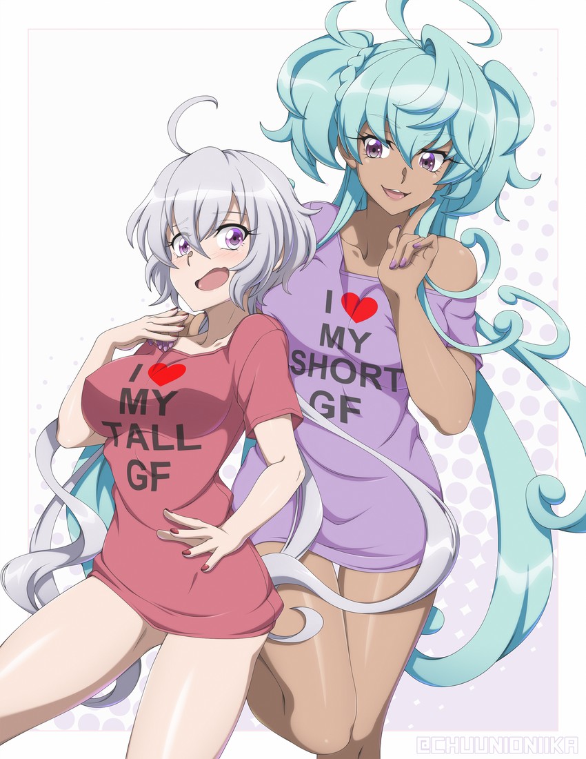 yukine chris and cagliostro (senki zesshou symphogear) drawn by chuunioniika
