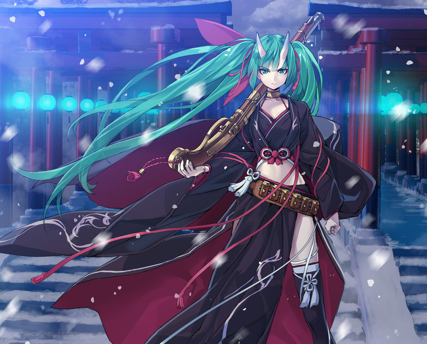 hatsune miku (vocaloid and 1 more) drawn by yahako