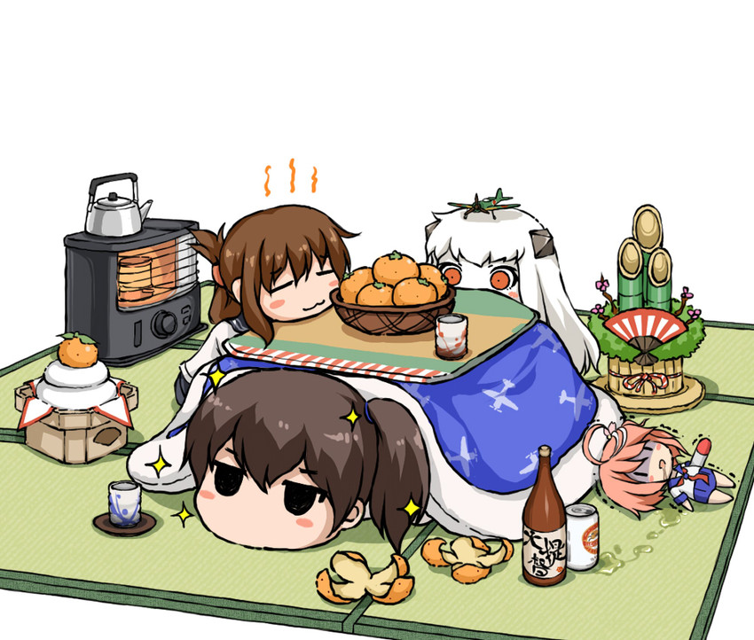 kaga, inazuma, northern ocean princess, and i-58 (kantai collection) drawn by kad and suda_(yuunagi_enikki)