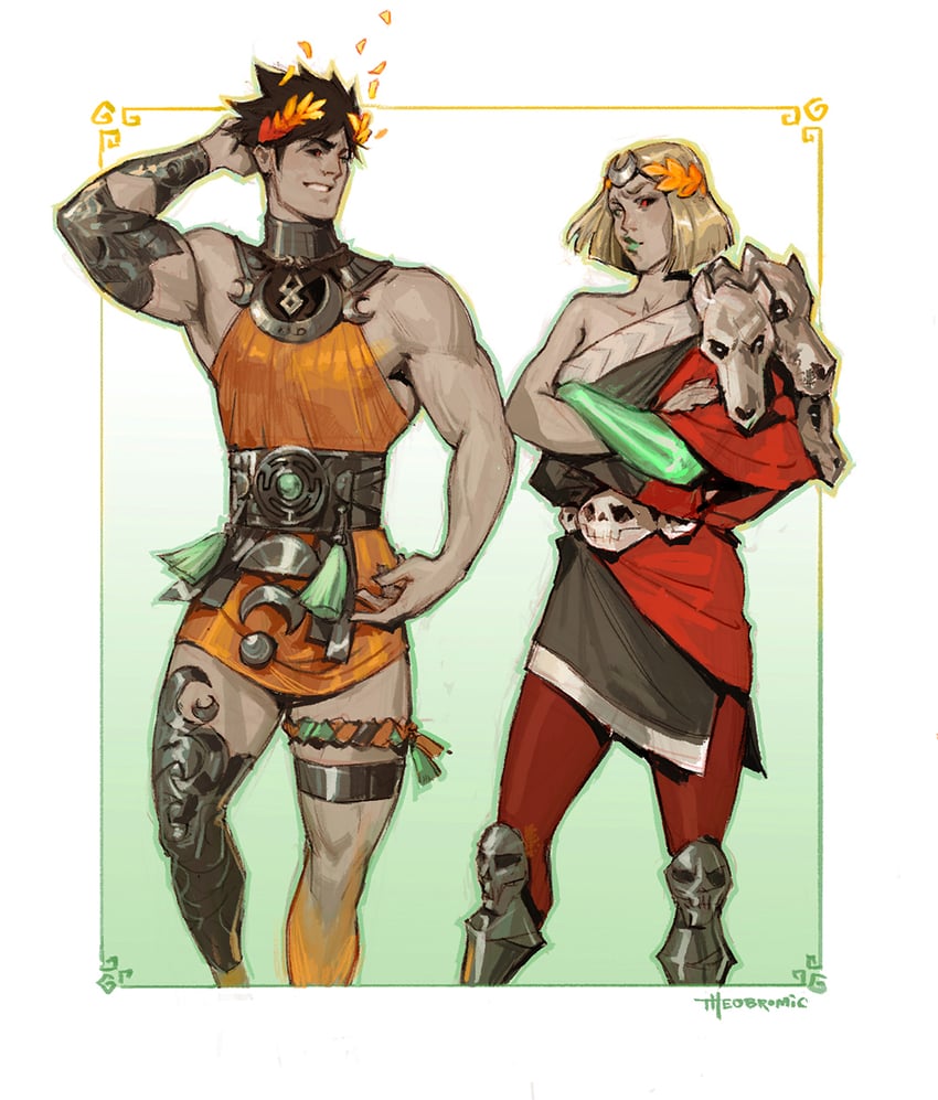 zagreus and melinoe (hades and 2 more) drawn by theo_(theobromicart)