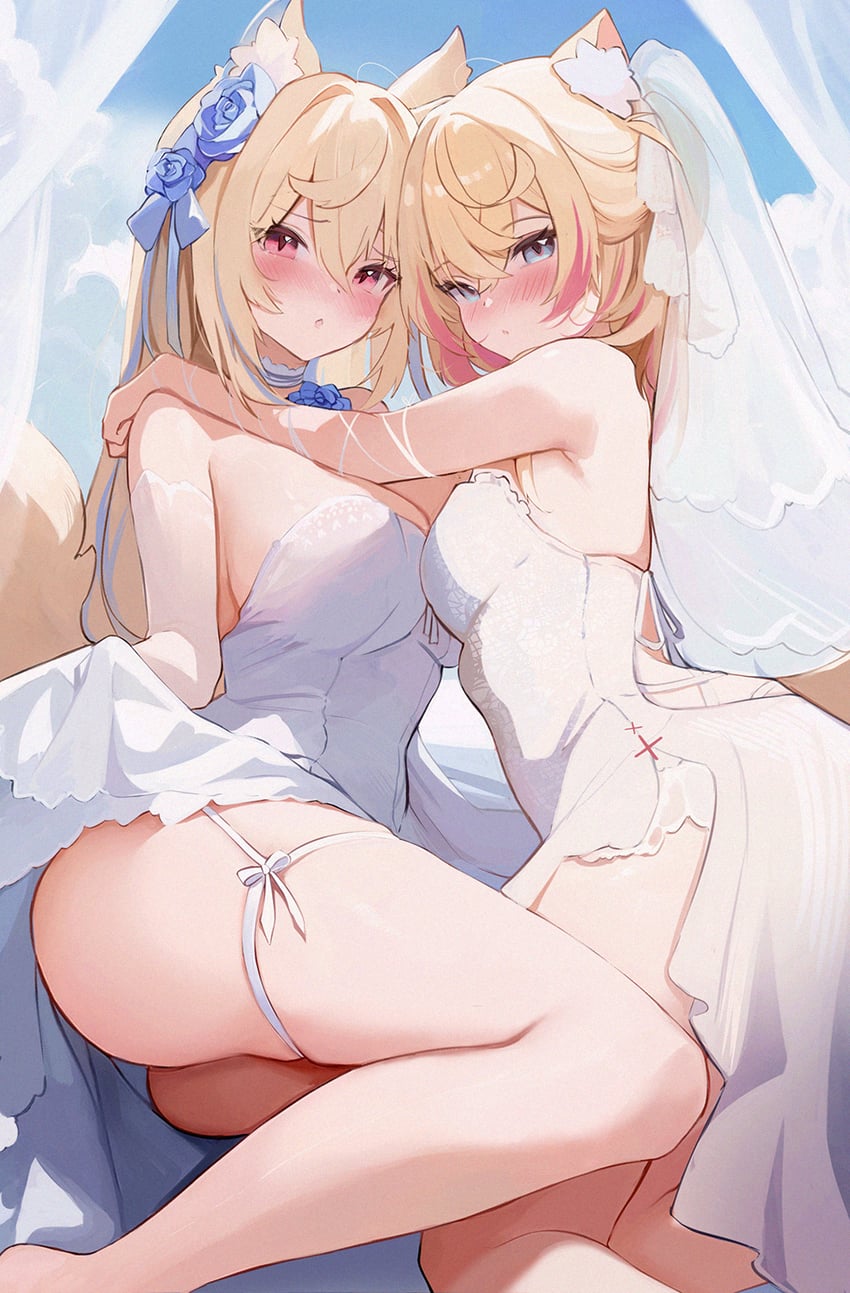 fuwawa abyssgard and mococo abyssgard (hololive and 1 more) drawn by koahri