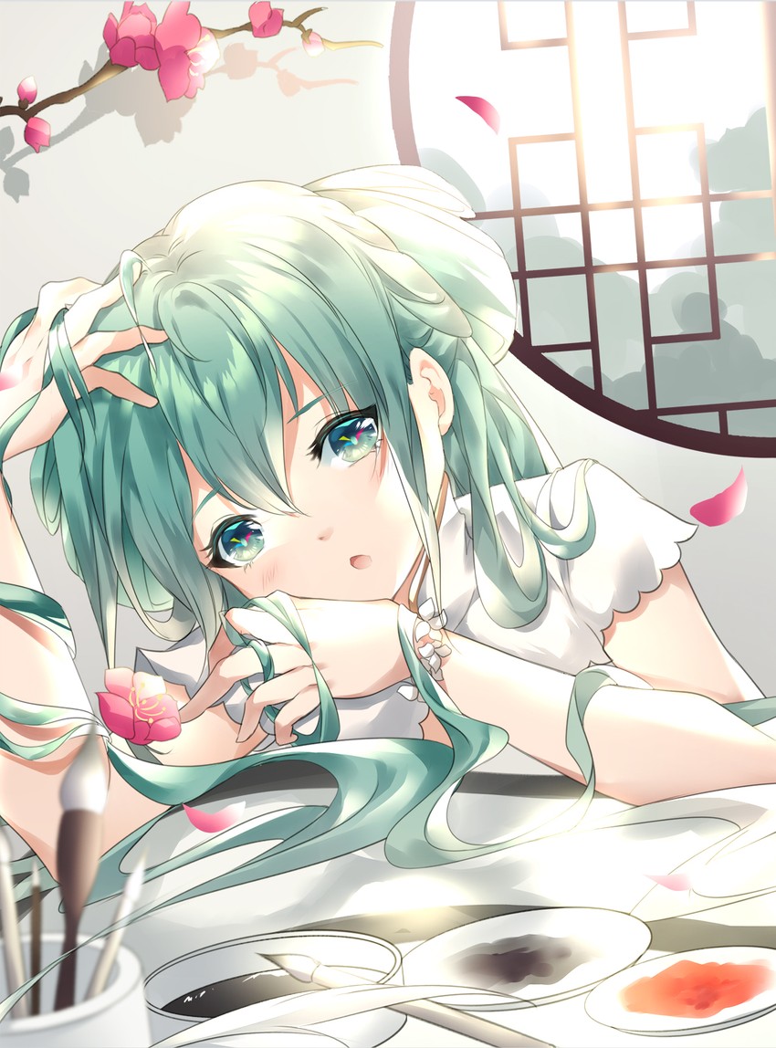 hatsune miku and shaohua hatsune miku (vocaloid) drawn by rhea_(0u0)