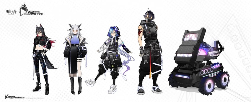 texas, ptilopsis, mizuki, flamebringer, and thermal-ex (arknights and 1 more) drawn by nozaki_tsubata