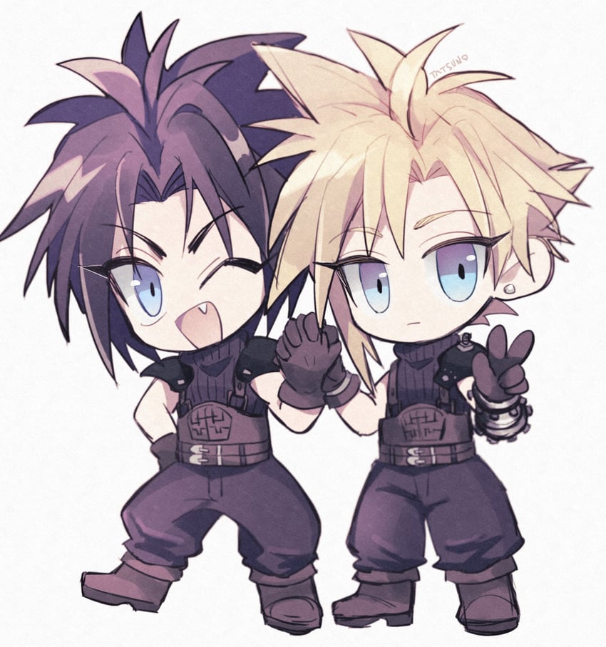 cloud strife and zack fair (final fantasy and 2 more) drawn by ttnoooo
