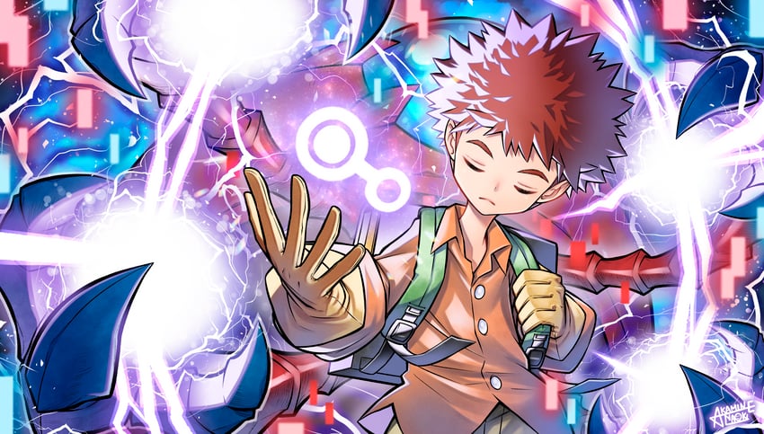 izumi koshiro and atlurkabuterimon (digimon and 1 more) drawn by akamine_naoki