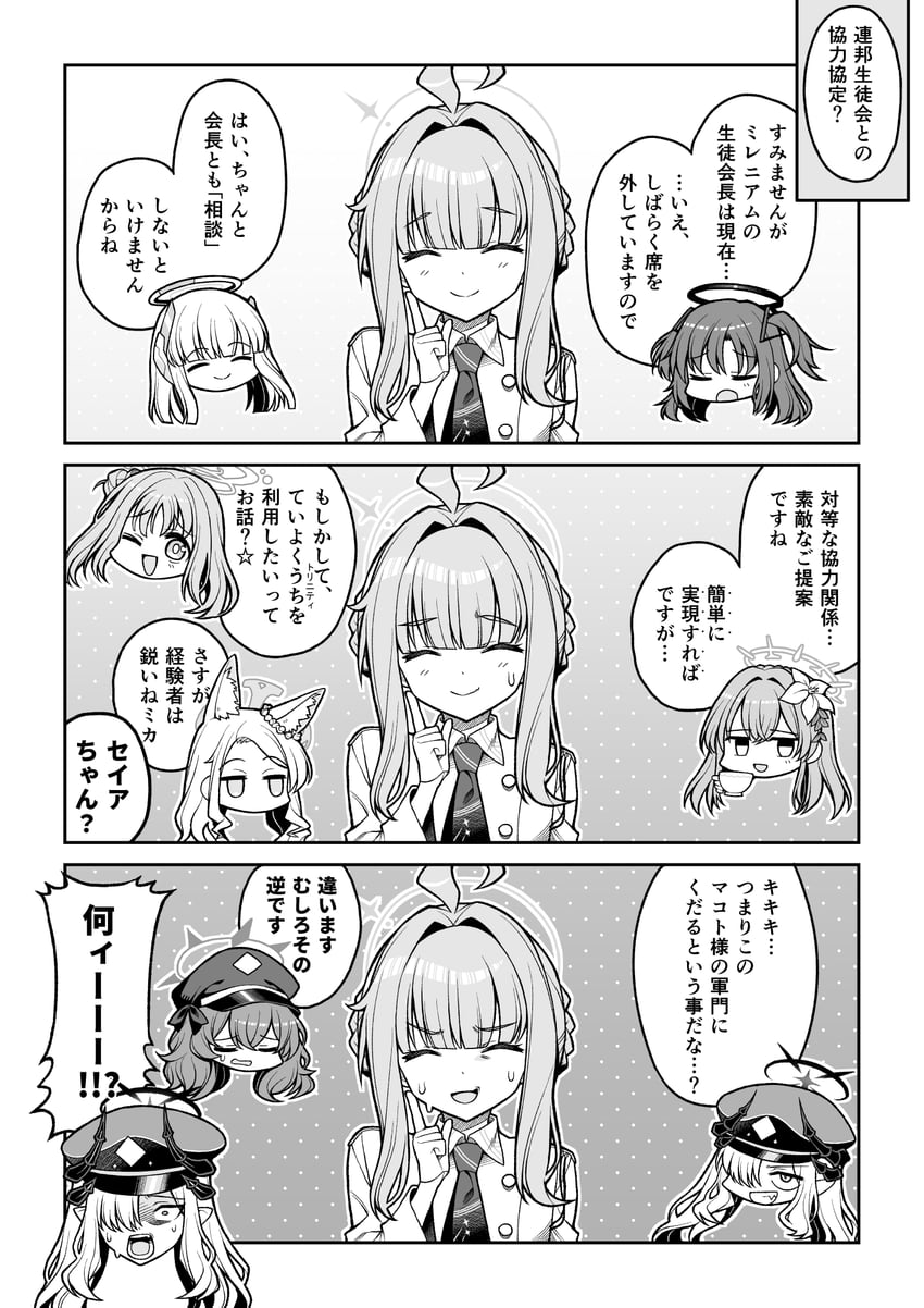 yuuka, mika, noa, seia, iroha, and 3 more (blue archive) drawn by dairininn