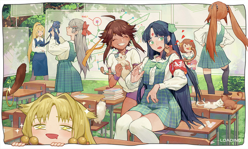 zhang liang, zhang fei, zhang jue, guan yu, zhang bao, and 2 more (sanguo romance) drawn by yuukaku