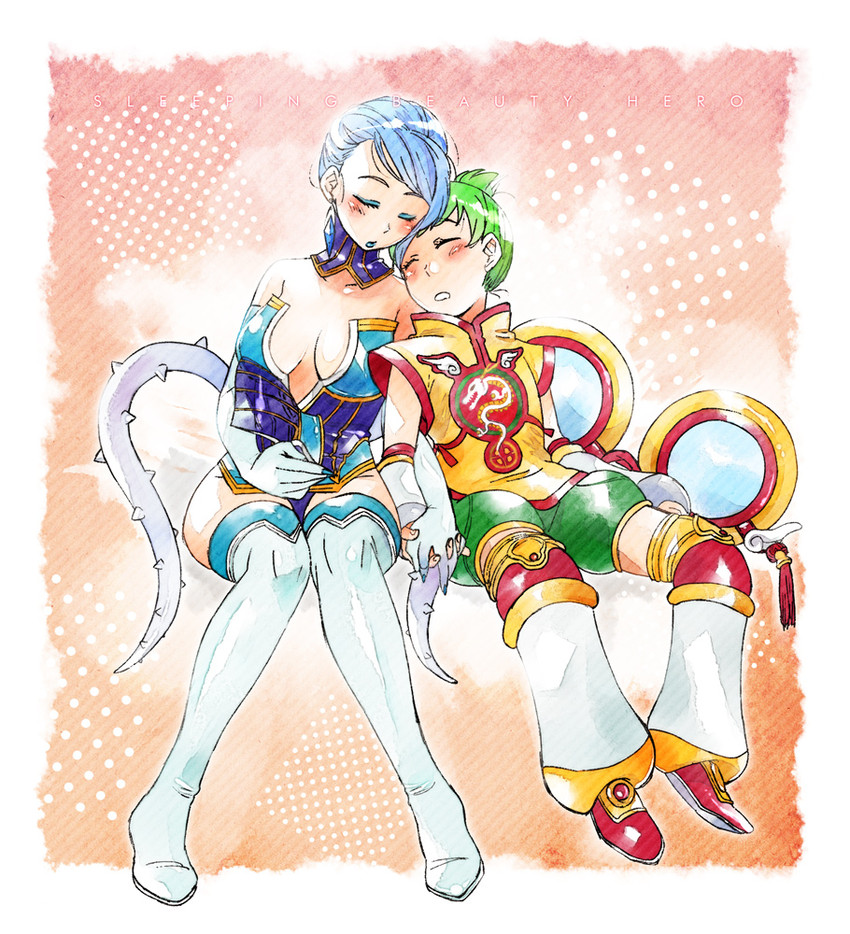 huang pao-lin, karina lyle, blue rose, and dragon kid (tiger & bunny) drawn by yukataro