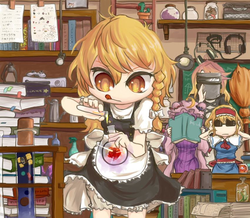 kirisame marisa, alice margatroid, patchouli knowledge, and hijiri byakuren (touhou) drawn by awa_(bihidasu)