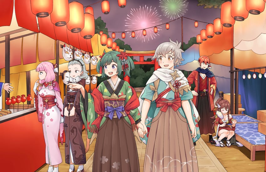 mitama, midori, kiragi, caeldori, sophie, and 1 more (fire emblem and 1 more) drawn by igni_tion
