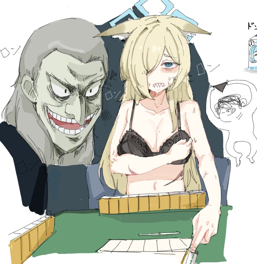 sensei, doodle sensei, kanna, and washizu iwao (blue archive and 2 more) drawn by gurenola