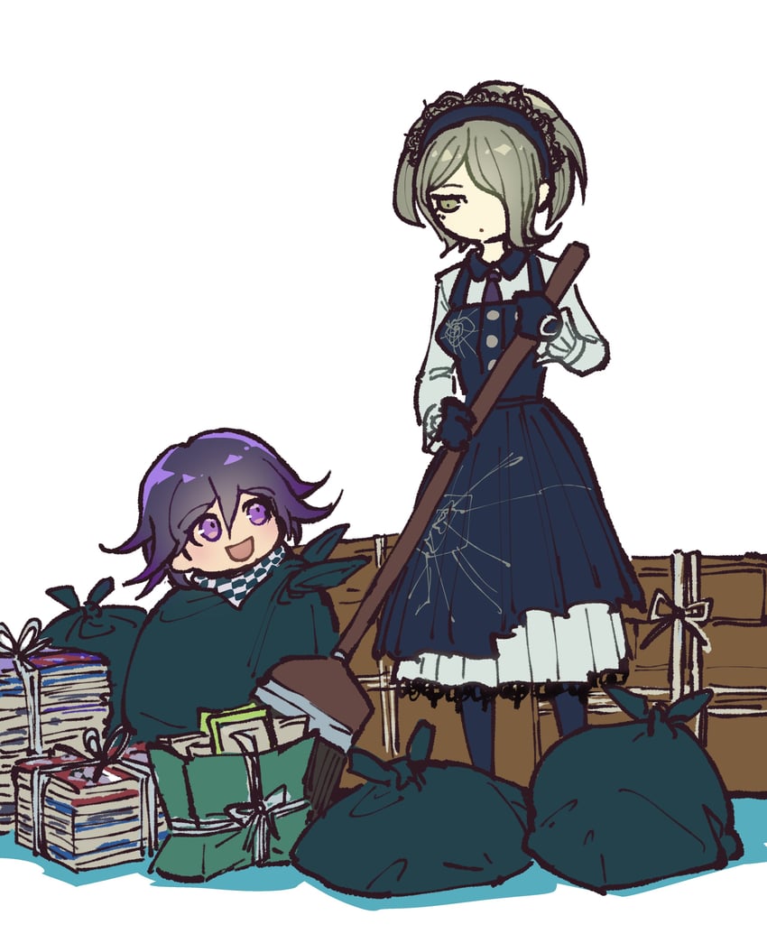 oma kokichi and tojo kirumi (danganronpa and 1 more) drawn by youko-shima