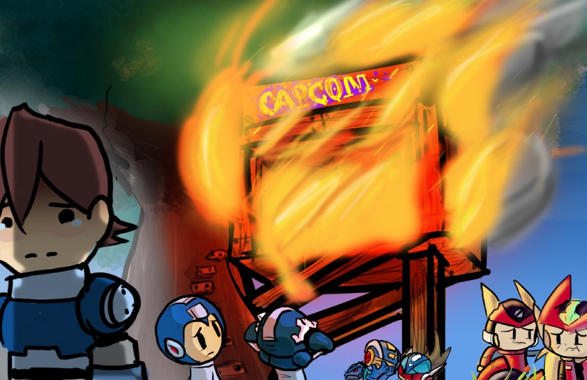 zero, x, mega man, zero(z), megaman.exe, and 4 more (mega man and 7 more) drawn by bnmotive and drawfag