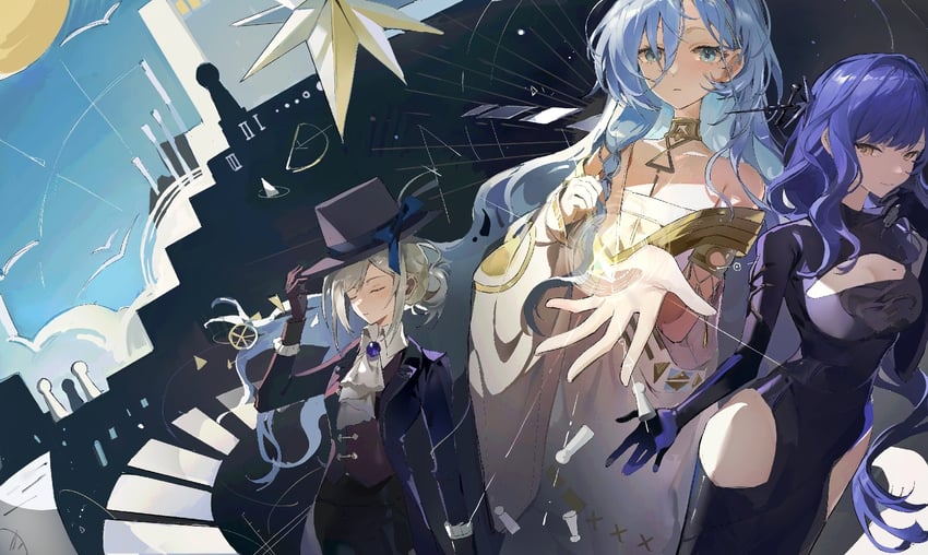 vertin, 37, and arcana (reverse:1999) drawn by poxiao_buff