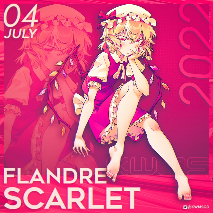 flandre scarlet (touhou) drawn by kwms