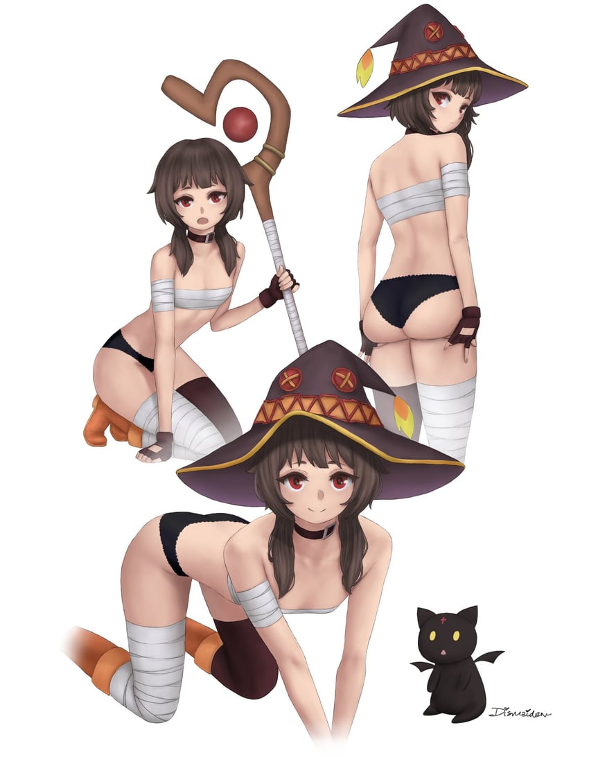 megumin and chomusuke (kono subarashii sekai ni shukufuku wo!) drawn by dismaiden