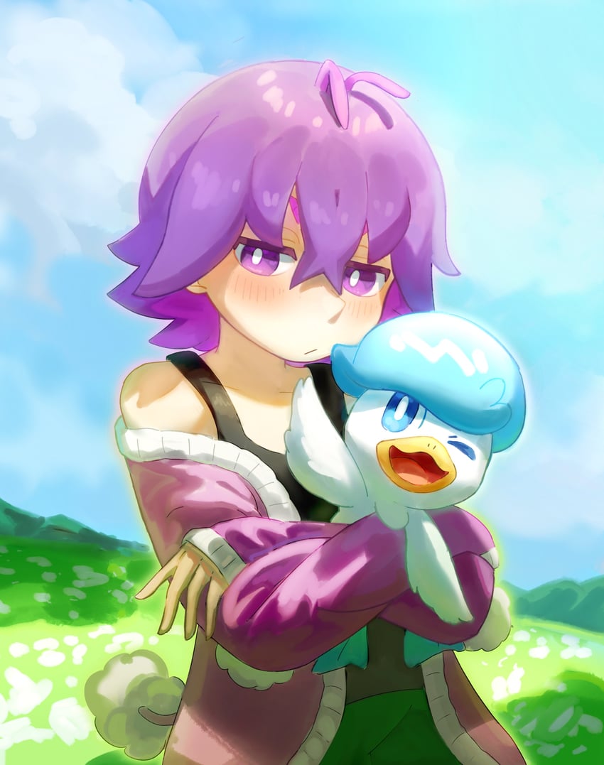 quaxly and dot (pokemon and 1 more) drawn by bai_shui_zhu_yu-