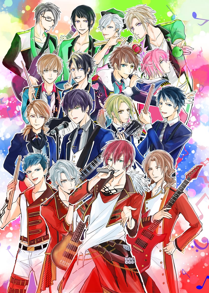 kuroya yuu, hinoyama sakura, haruna soutarou, hanabusa tokiharu, kisaka yorito, and 11 more (dynamic chord) drawn by m73n