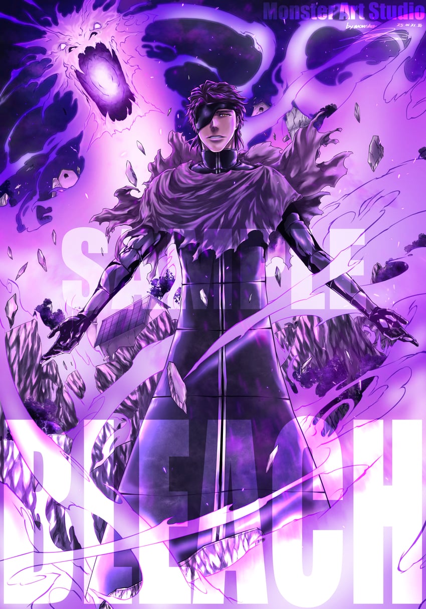 aizen sousuke (bleach and 1 more) drawn by monster_art_(rlawnsgr7)