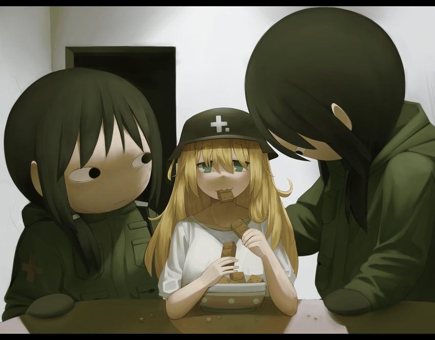 chito, yuuri, and rayray (shoujo shuumatsu ryokou and 1 more) drawn by mafurara